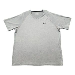 Under Armour TShirt Mens 2XL Gray Solid Coupe Loose HeatGear Short Sleeve